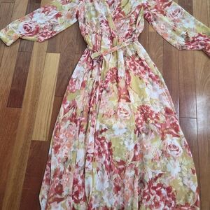 Vibrant Floral Long Sleeve Maxi Dress